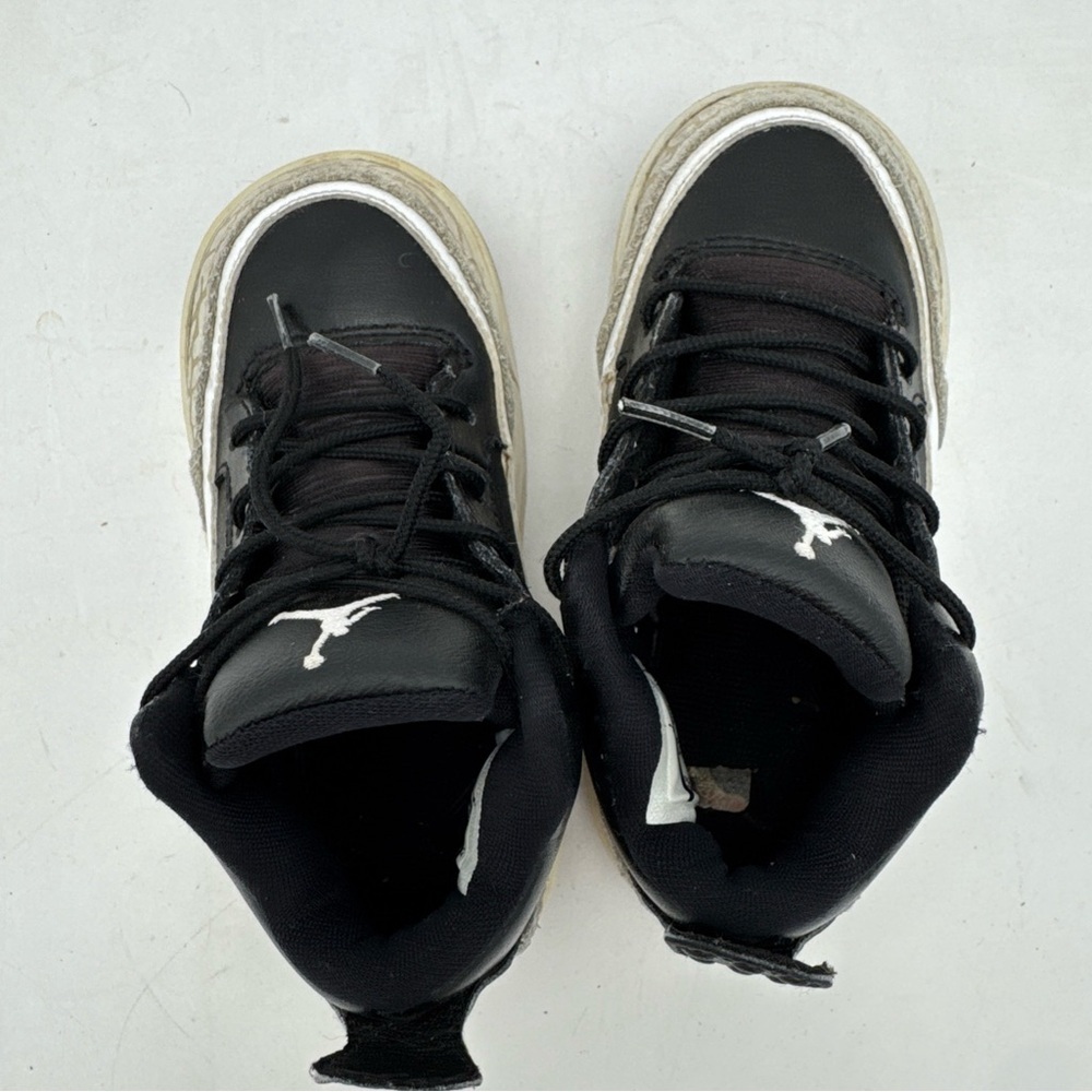 Nike Air Jordan Baby Black White Grey AA2560-021 Toddler Size 8C - Picture 6 of 8